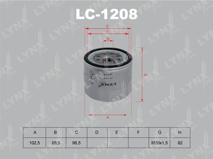 LYNXauto LC-1208 Фільтр масляний LC1208: Купити в Україні - Добра ціна на EXIST.UA!