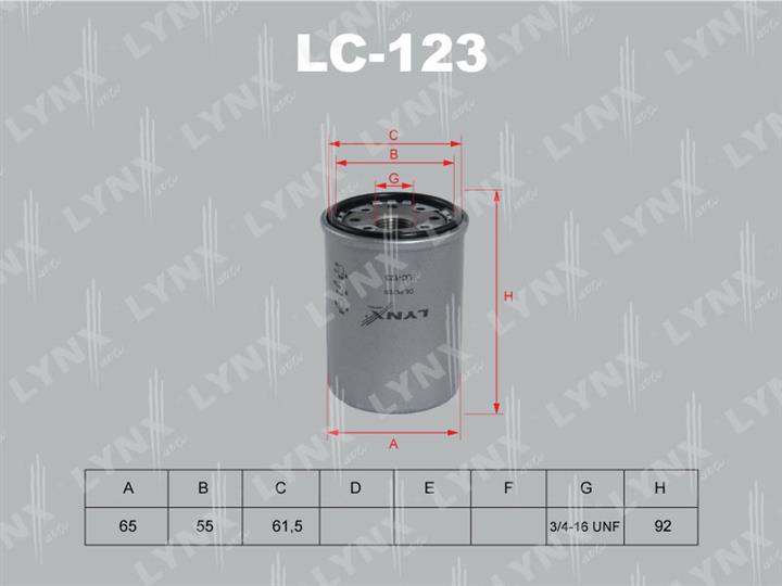 LYNXauto LC-123 Фільтр масляний LC123: Купити в Україні - Добра ціна на EXIST.UA!