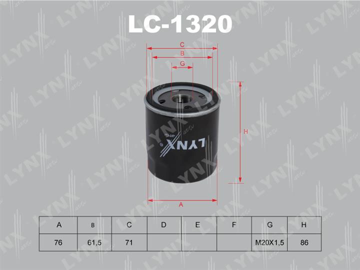 LYNXauto LC-1320 Фільтр масляний LC1320: Купити в Україні - Добра ціна на EXIST.UA!