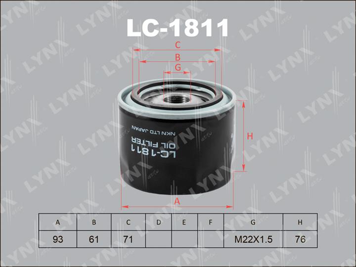 LYNXauto LC-1811 Фільтр масляний LC1811: Купити в Україні - Добра ціна на EXIST.UA!