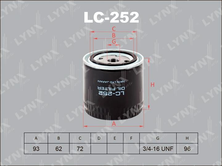 LYNXauto LC-252 Фільтр масляний LC252: Купити в Україні - Добра ціна на EXIST.UA!