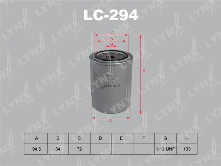 LYNXauto LC-294 Фільтр масляний LC294: Купити в Україні - Добра ціна на EXIST.UA!