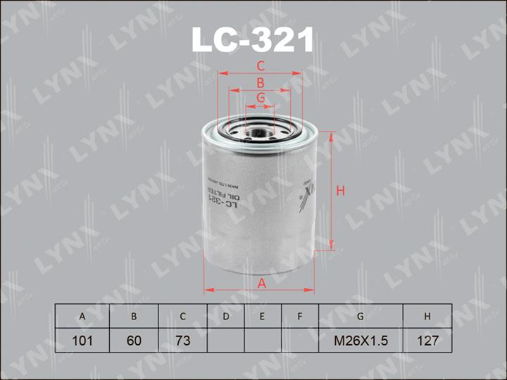 LYNXauto LC-321 Фільтр масляний LC321: Купити в Україні - Добра ціна на EXIST.UA!
