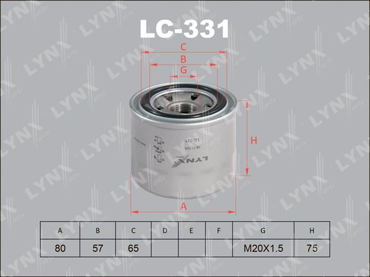 LYNXauto LC-331 Фільтр масляний LC331: Купити в Україні - Добра ціна на EXIST.UA!