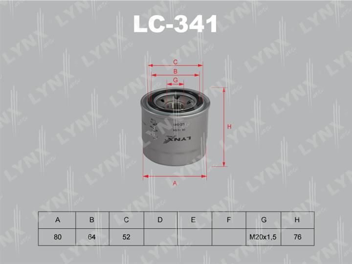 LYNXauto LC-341 Фільтр масляний LC341: Купити в Україні - Добра ціна на EXIST.UA!