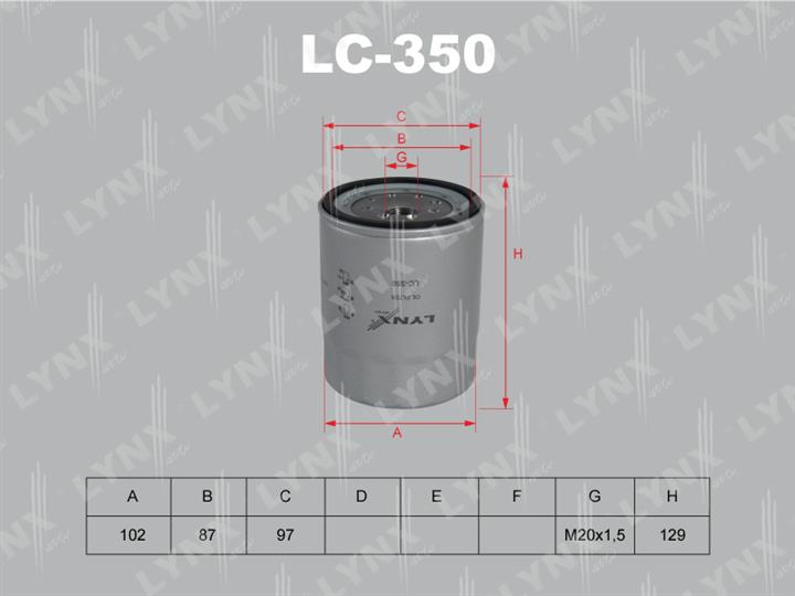 LYNXauto LC-350 Фільтр масляний LC350: Купити в Україні - Добра ціна на EXIST.UA!