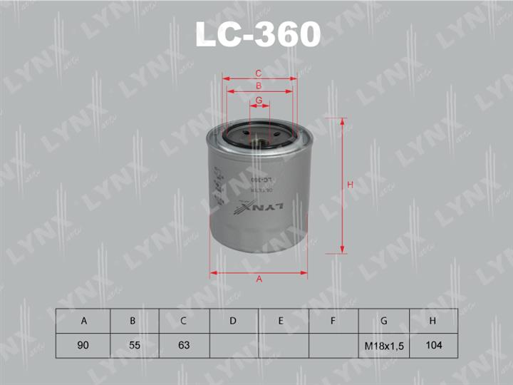 LYNXauto LC-360 Фільтр масляний LC360: Купити в Україні - Добра ціна на EXIST.UA!