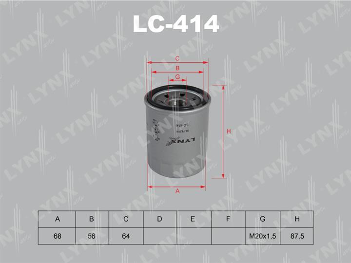 LYNXauto LC-414 Фільтр масляний LC414: Купити в Україні - Добра ціна на EXIST.UA!
