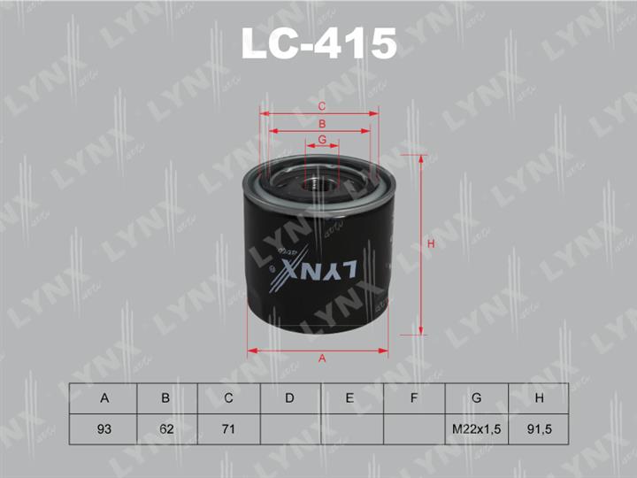 LYNXauto LC-415 Фільтр масляний LC415: Купити в Україні - Добра ціна на EXIST.UA!