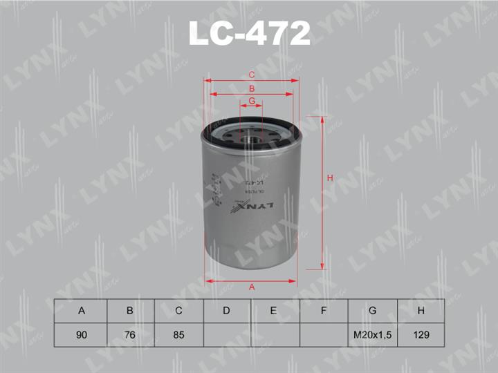 LYNXauto LC-472 Фільтр масляний LC472: Купити в Україні - Добра ціна на EXIST.UA!
