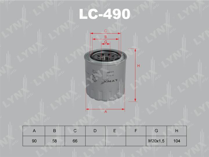 LYNXauto LC-490 Фільтр масляний LC490: Купити в Україні - Добра ціна на EXIST.UA!