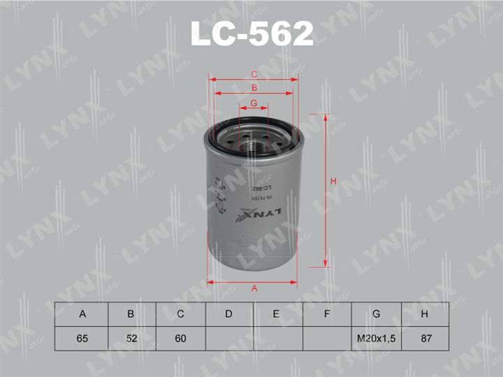 LYNXauto LC-562 Фільтр масляний LC562: Купити в Україні - Добра ціна на EXIST.UA!