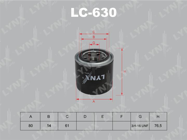 LYNXauto LC-630 Фільтр масляний LC630: Купити в Україні - Добра ціна на EXIST.UA!