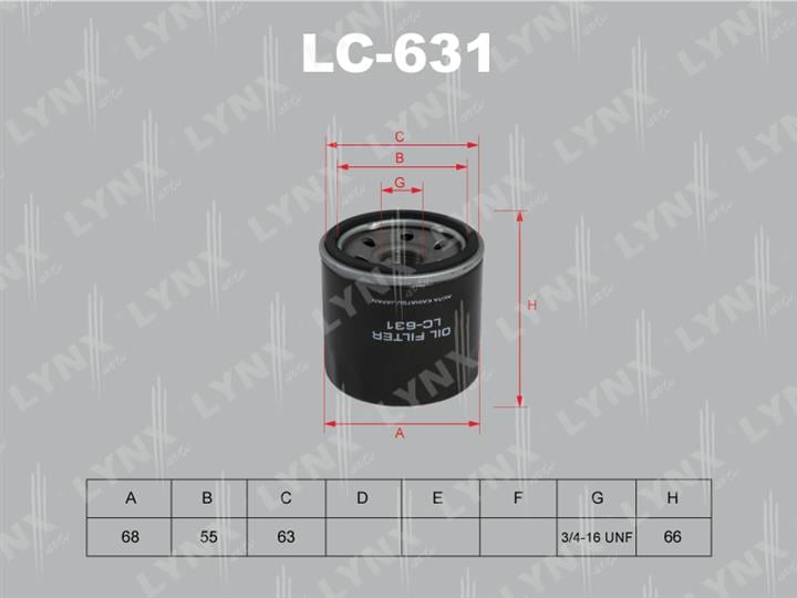LYNXauto LC-631 Фільтр масляний LC631: Купити в Україні - Добра ціна на EXIST.UA!