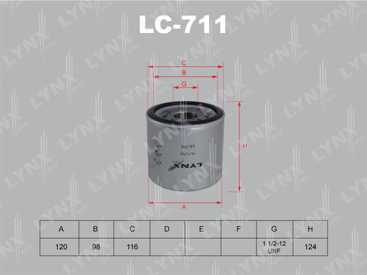 LYNXauto LC-711 Фільтр масляний LC711: Купити в Україні - Добра ціна на EXIST.UA!
