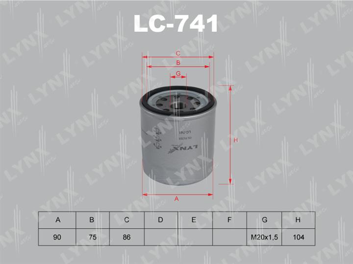 LYNXauto LC-741 Фільтр масляний LC741: Купити в Україні - Добра ціна на EXIST.UA!