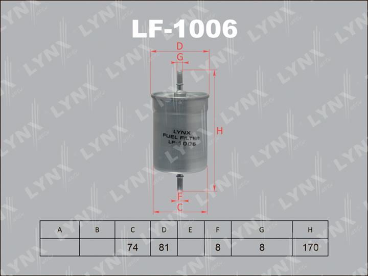 LYNXauto LF-1006 Фільтр палива LF1006: Купити в Україні - Добра ціна на EXIST.UA!