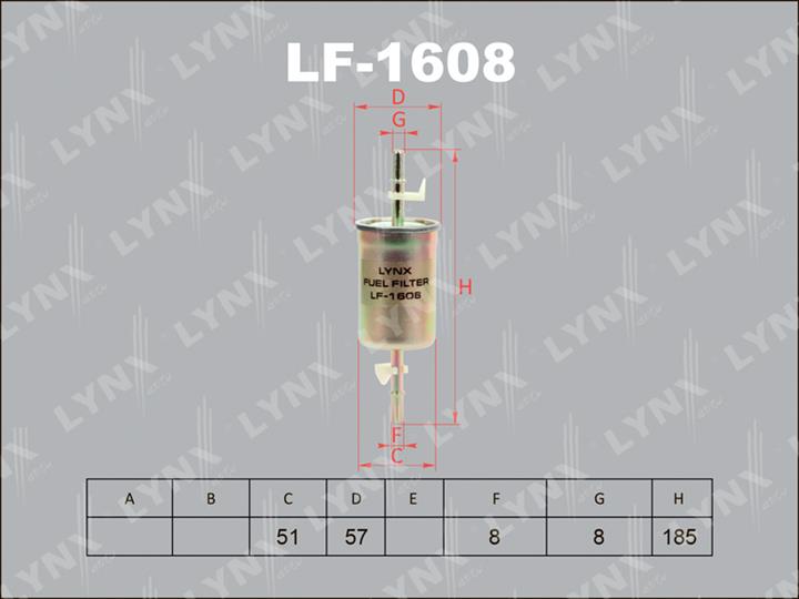 LYNXauto LF-1608 Фільтр палива LF1608: Купити в Україні - Добра ціна на EXIST.UA!