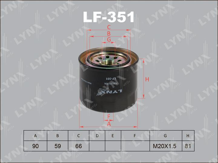LYNXauto LF-351 Фільтр палива LF351: Купити в Україні - Добра ціна на EXIST.UA!