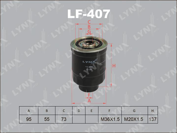 LYNXauto LF-407 Фільтр палива LF407: Приваблива ціна - Купити в Україні на EXIST.UA!