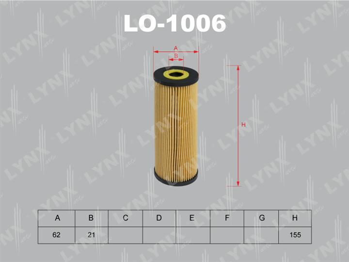 LYNXauto LO-1006 Фільтр масляний LO1006: Купити в Україні - Добра ціна на EXIST.UA!