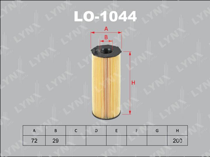 LYNXauto LO-1044 Фільтр масляний LO1044: Купити в Україні - Добра ціна на EXIST.UA!