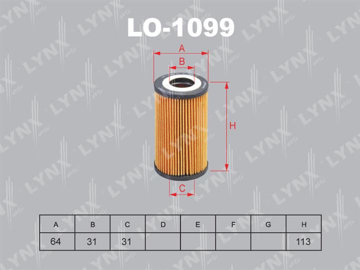 LYNXauto LO-1099 Фільтр масляний LO1099: Купити в Україні - Добра ціна на EXIST.UA!