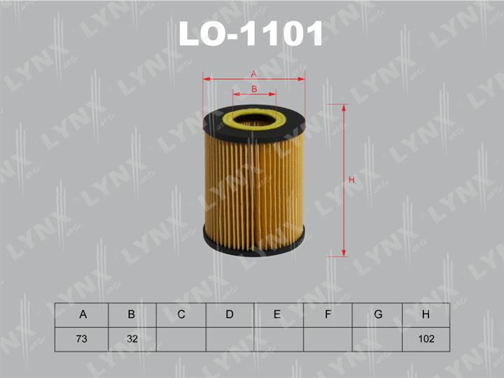 LYNXauto LO-1101 Фільтр масляний LO1101: Приваблива ціна - Купити в Україні на EXIST.UA!