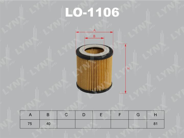 LYNXauto LO-1106 Фільтр масляний LO1106: Купити в Україні - Добра ціна на EXIST.UA!