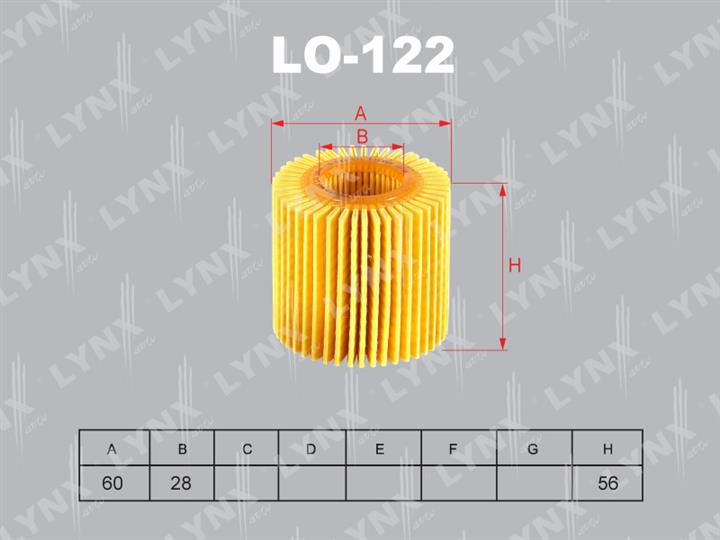 LYNXauto LO-122 Фільтр масляний LO122: Приваблива ціна - Купити в Україні на EXIST.UA!