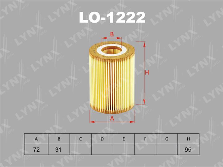 LYNXauto LO-1222 Фільтр масляний LO1222: Купити в Україні - Добра ціна на EXIST.UA!