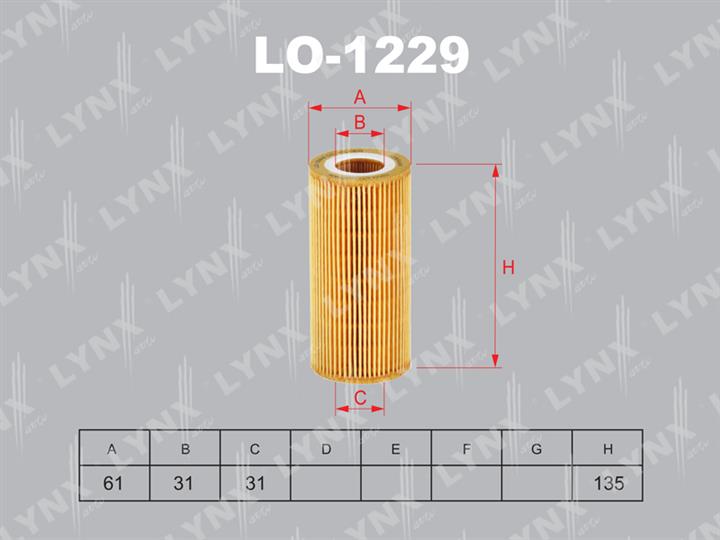 LYNXauto LO-1229 Фільтр масляний LO1229: Купити в Україні - Добра ціна на EXIST.UA!