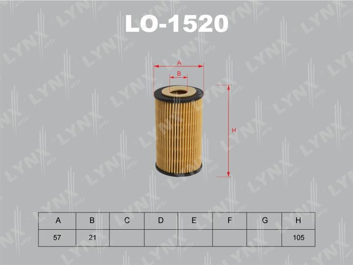 LYNXauto LO-1520 Фільтр масляний LO1520: Купити в Україні - Добра ціна на EXIST.UA!