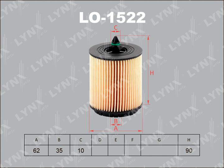 LYNXauto LO-1522 Фільтр масляний LO1522: Купити в Україні - Добра ціна на EXIST.UA!