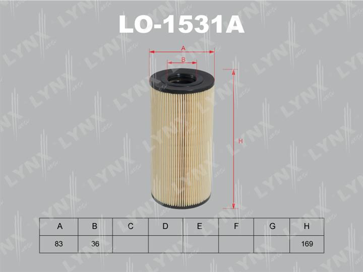 LYNXauto LO-1531A Фільтр масляний LO1531A: Купити в Україні - Добра ціна на EXIST.UA!