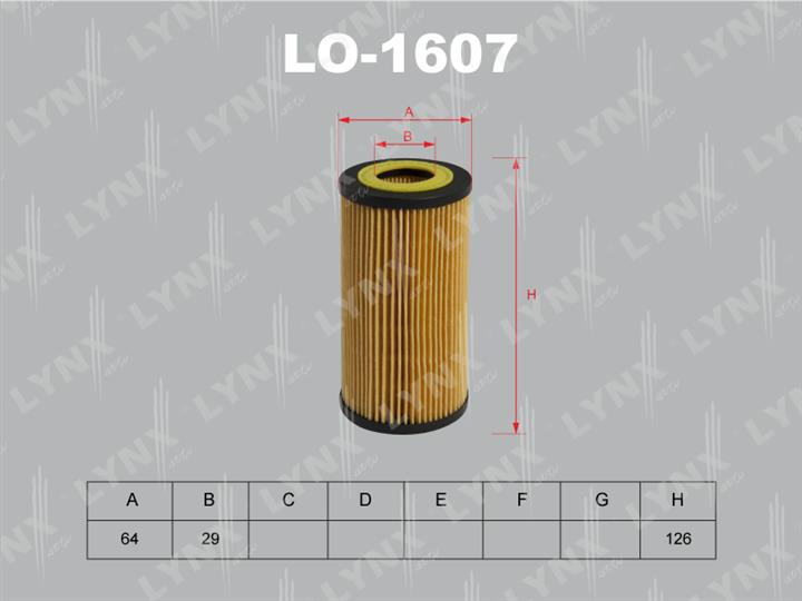 LYNXauto LO-1607 Фільтр масляний LO1607: Купити в Україні - Добра ціна на EXIST.UA!