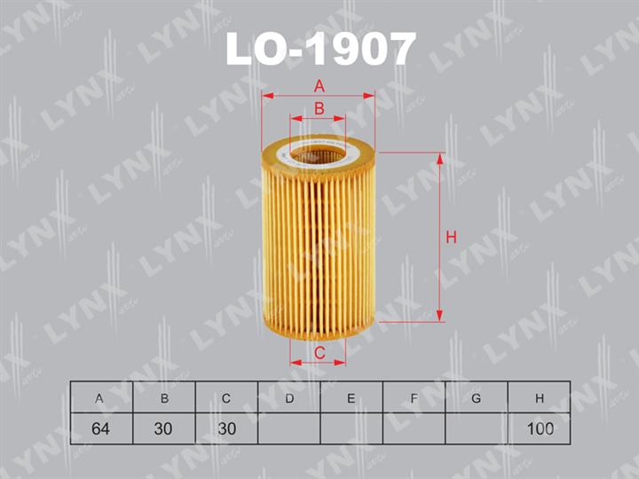 LYNXauto LO-1907 Фільтр масляний LO1907: Купити в Україні - Добра ціна на EXIST.UA!