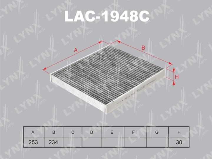LYNXauto LAC-1948C Фільтр салону з активованим вугіллям LAC1948C: Купити в Україні - Добра ціна на EXIST.UA!