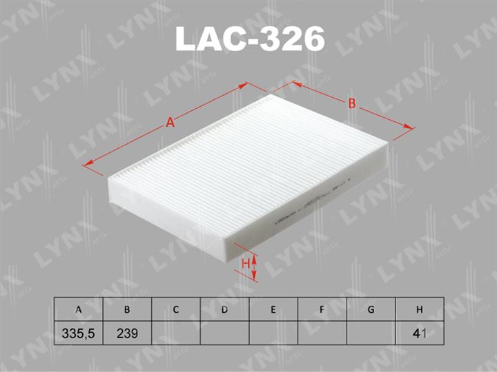 LYNXauto LAC-326 Фільтр салону LAC326: Купити в Україні - Добра ціна на EXIST.UA!