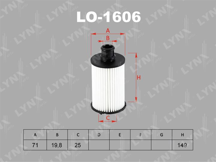 LYNXauto LO-1606 Фільтр масляний LO1606: Приваблива ціна - Купити в Україні на EXIST.UA!
