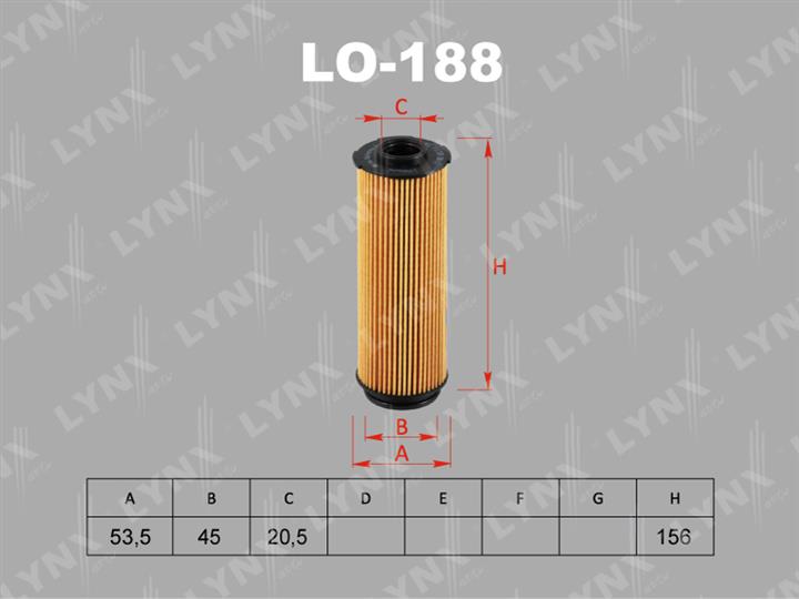 LYNXauto LO-188 Фільтр масляний LO188: Приваблива ціна - Купити в Україні на EXIST.UA!