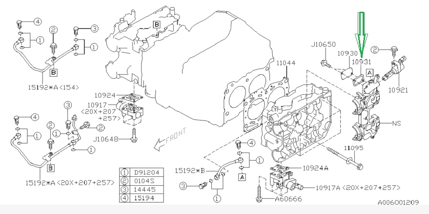 Прокладка клапана AVCS Subaru 10931AA010