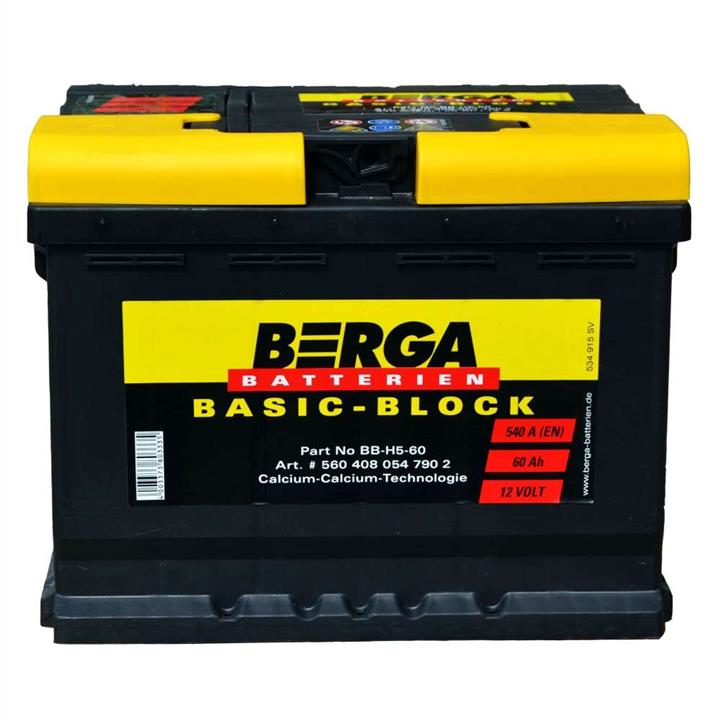 Батарея аккумуляторная Berga 12В 60Ач 540А(EN) R+ Berga 5604080547902