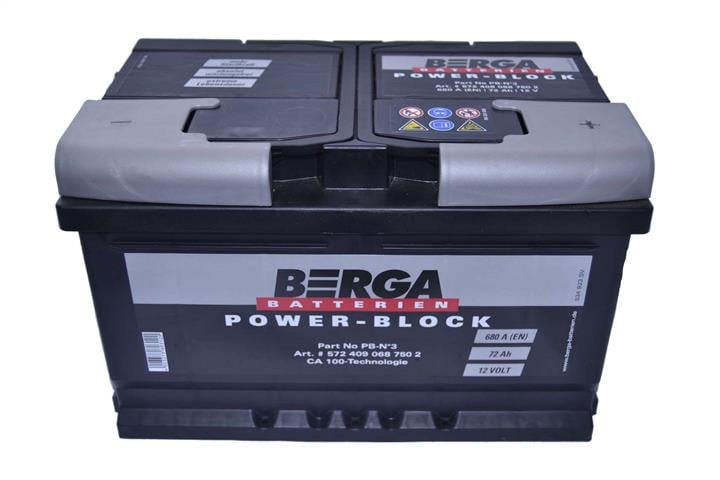 Батарея аккумуляторная Berga 12В 72Ач 680А(EN) R+ Berga 5724090687502