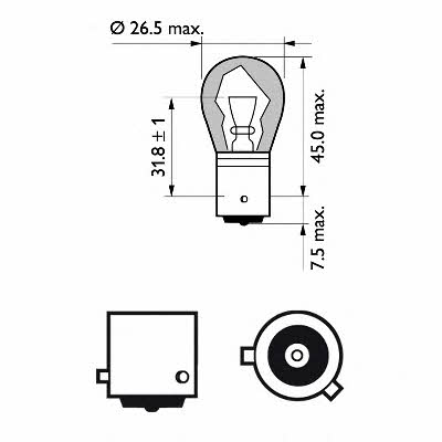 Лампа накаливания желтая PY21W 12V 21W Philips 12496SVS2