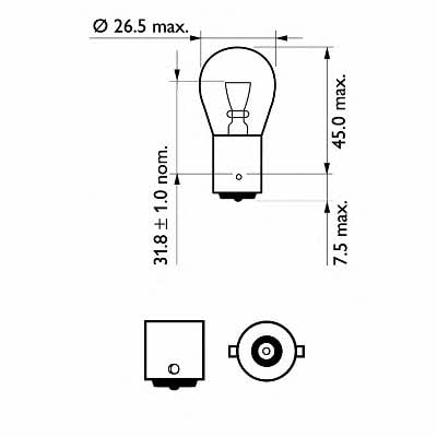 Philips Лампа розжарювання P21W 12V 21W – ціна 76 UAH