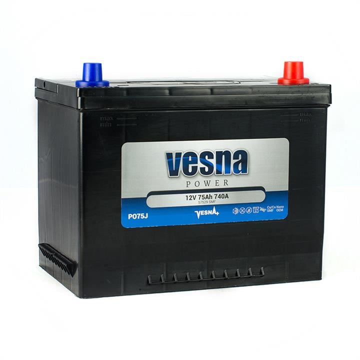 Vesna 415875 Акумулятор Vesna Power 12В 75Ач 740А(EN) R+ 415875: Приваблива ціна - Купити в Україні на EXIST.UA!