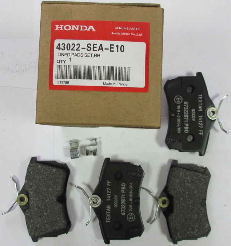 Honda 43022-SEA-E10 Колодки гальмівні, комплект 43022SEAE10: Приваблива ціна - Купити в Україні на EXIST.UA!