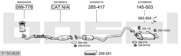 Bosal SYS03828 Система випуску відпрацьованих газів SYS03828: Купити в Україні - Добра ціна на EXIST.UA!