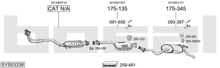 Bosal SYS03338 Система випуску відпрацьованих газів SYS03338: Купити в Україні - Добра ціна на EXIST.UA!